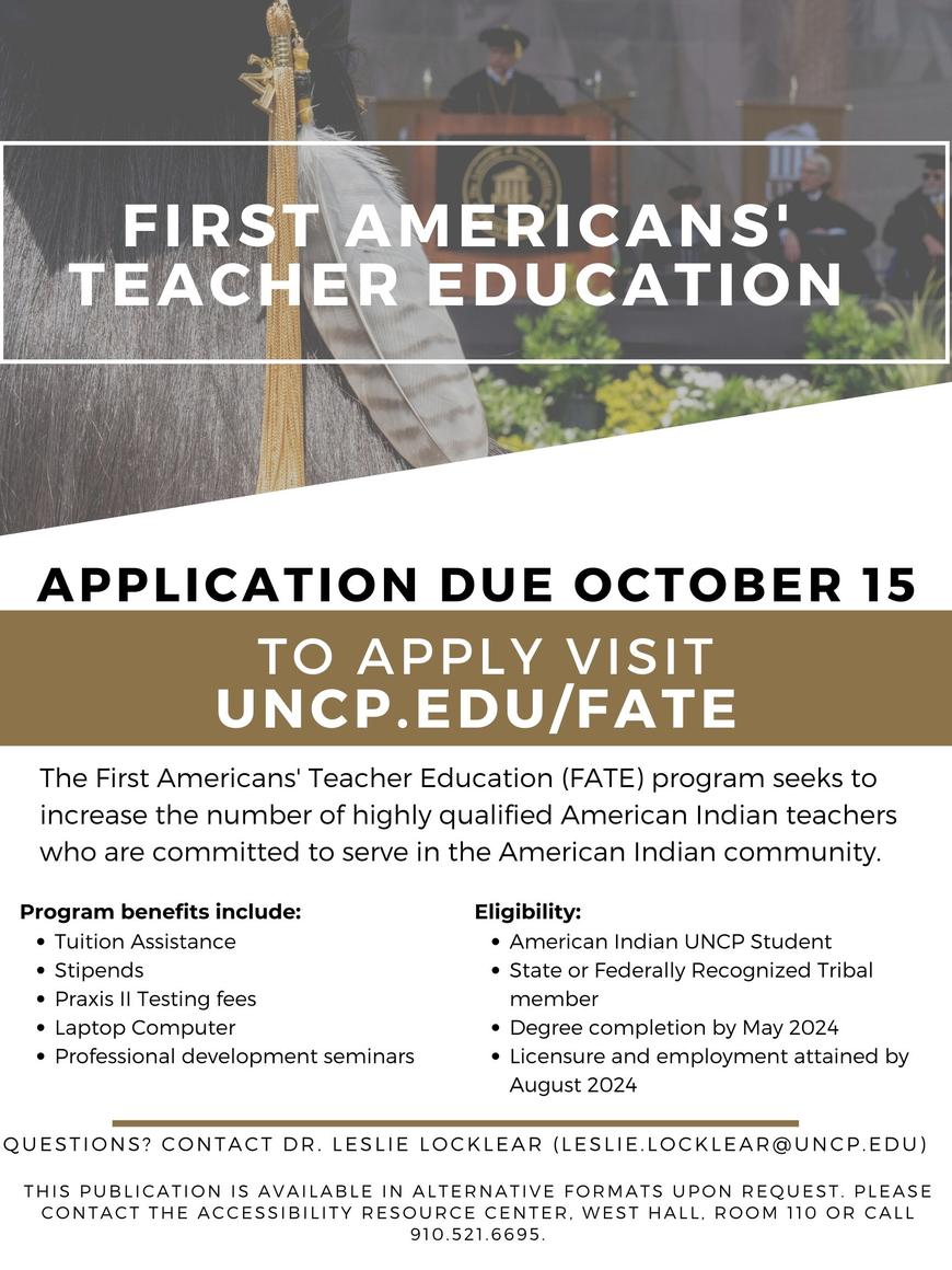 First Americans Teacher Education Program Deadline October 15