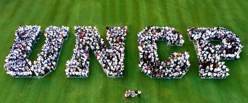 UNCP student body drone photo