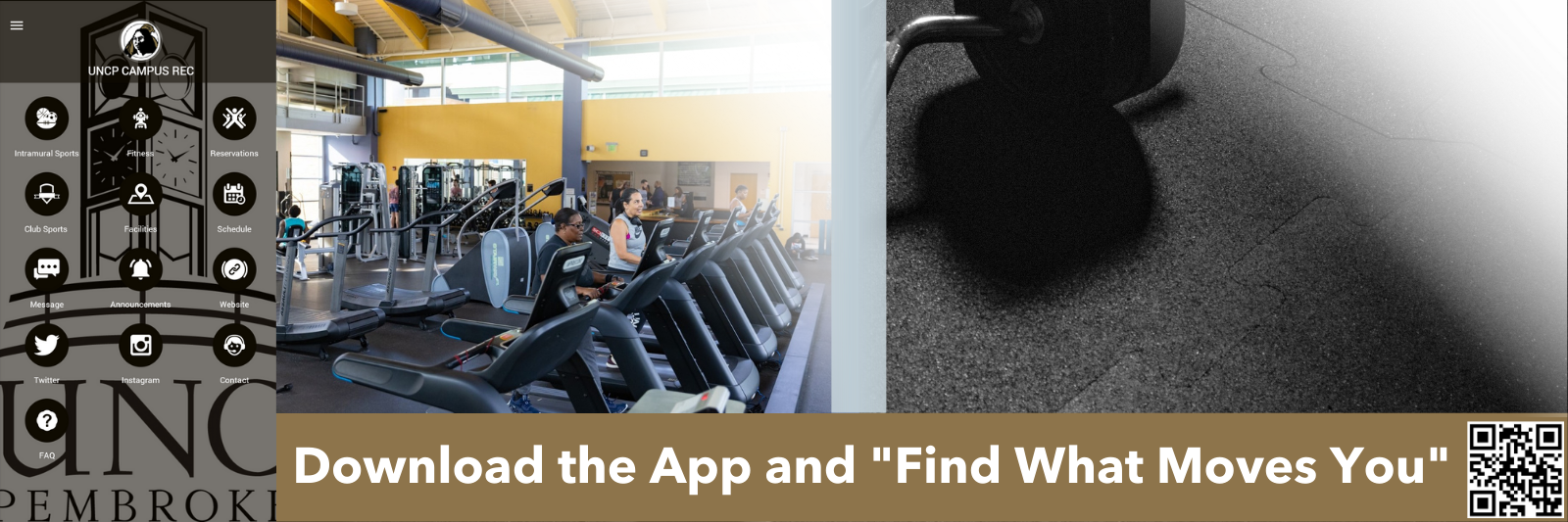 Students Exercising in the Wellness Center with Campus Recreation App