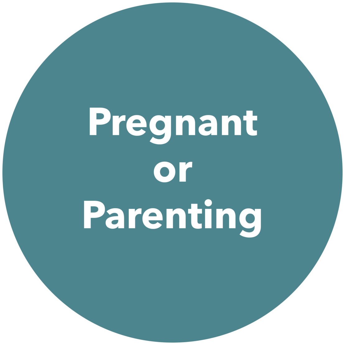 Graphic that reads "Pregnant or Parenting"