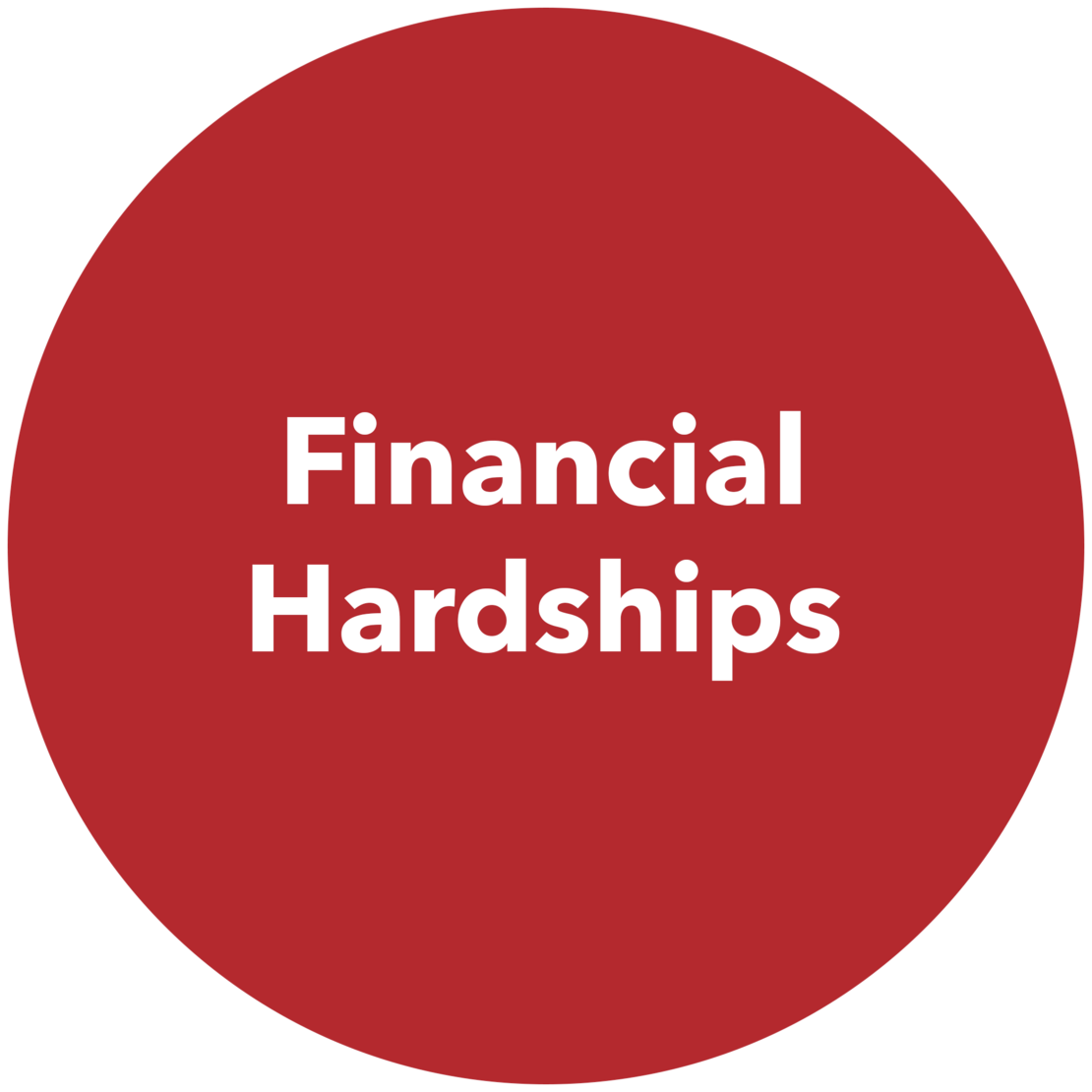 Graphic that reads "Financial Hardships"