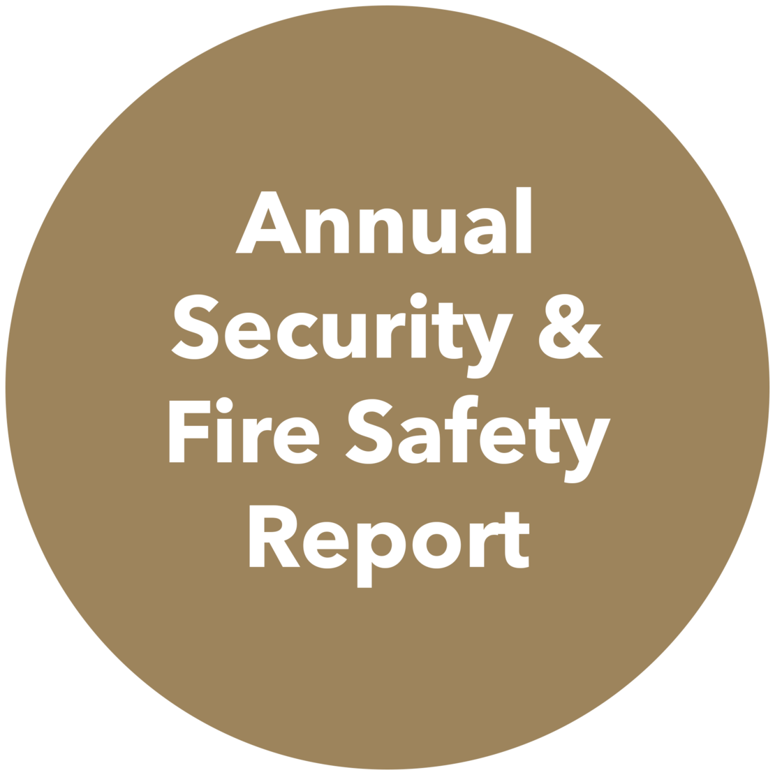 Graphic that reads "Annual Security & Fire Safety Report" 