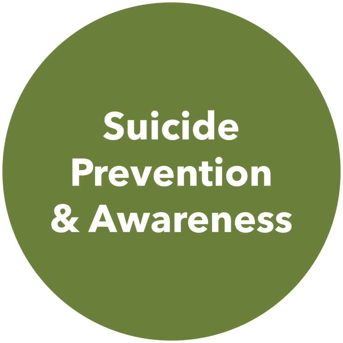 Graphic that reads "Suicide Prevention & Awareness"