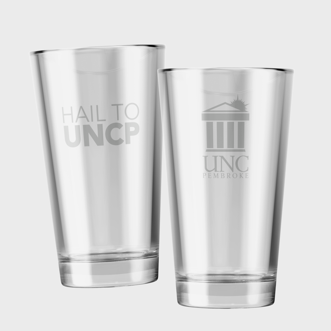 Set of 2 Hail To UNCP Pint Size Glasses