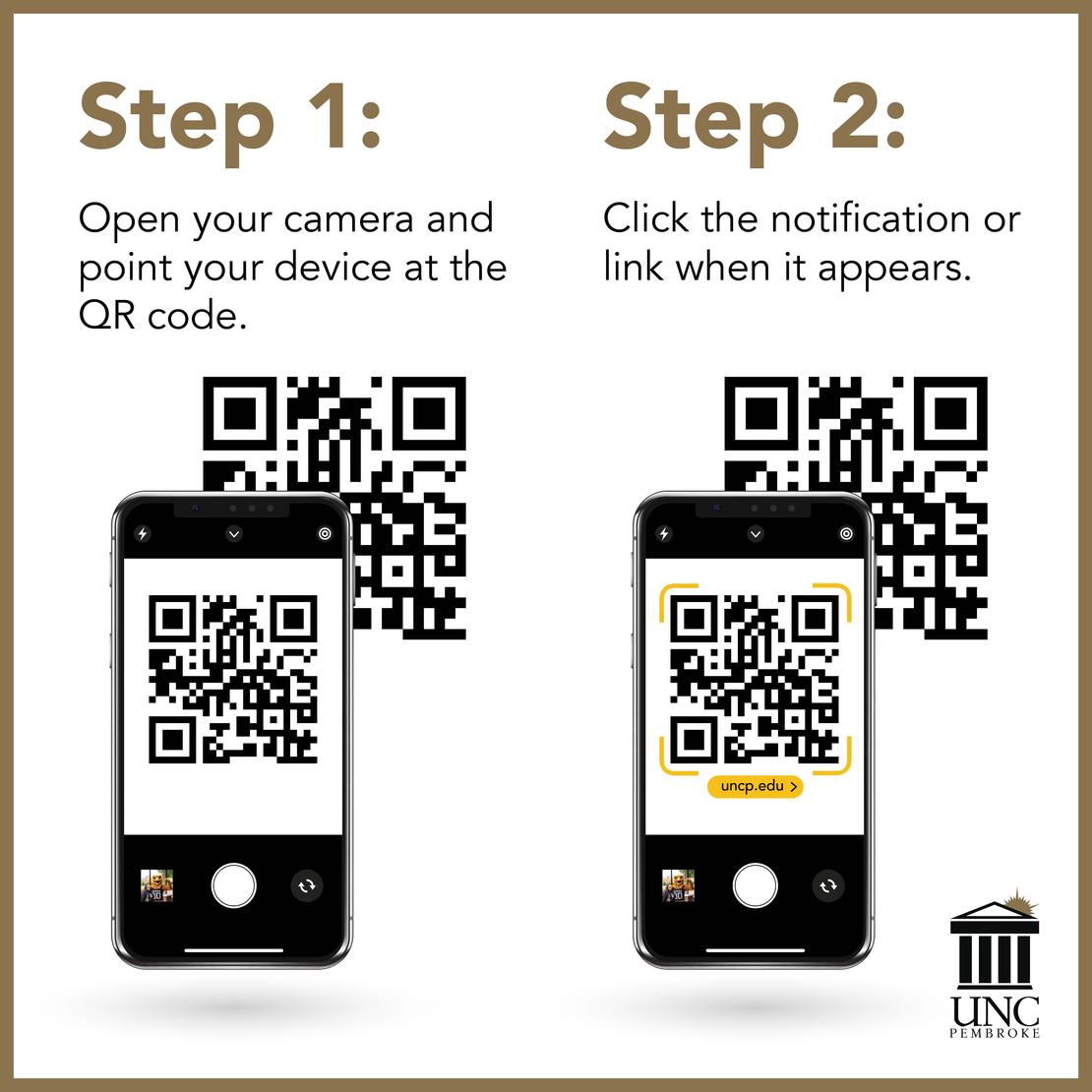 Steps for using a QR code