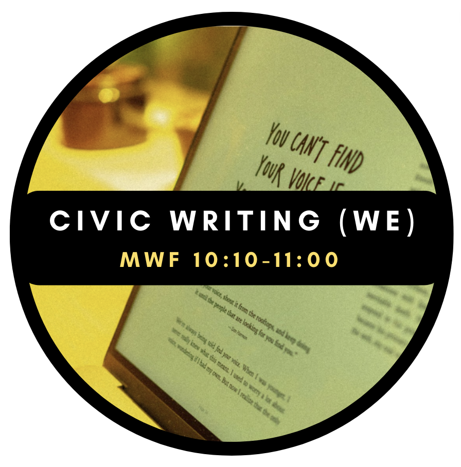 ENG 3720 Civic Writing WE MWF 10:10-11:00