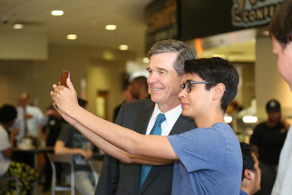 Student Takes Selfie with Governor Cooper
