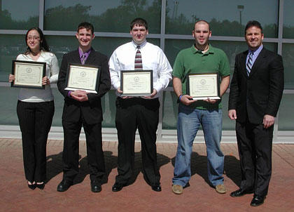 2008 Left to right: Latoya Roberts, Bradley Eidschun, Joseph Lemanski, William Mc Pherson and Dr. Steven Bourquin.