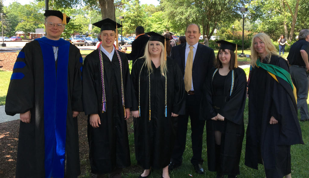 Faculty and students at Spring 2016 graduation