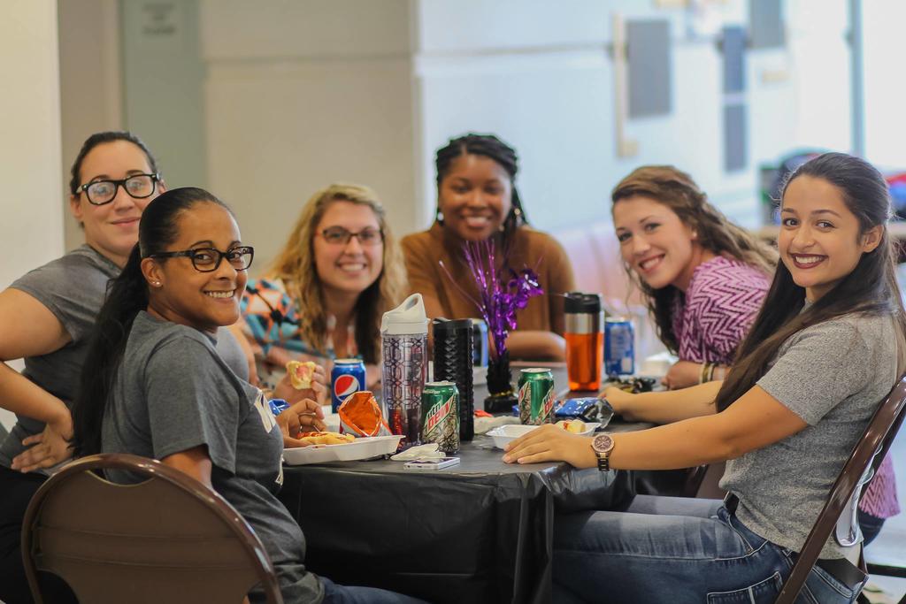 Students enjoying a lunch after a fundraising event.