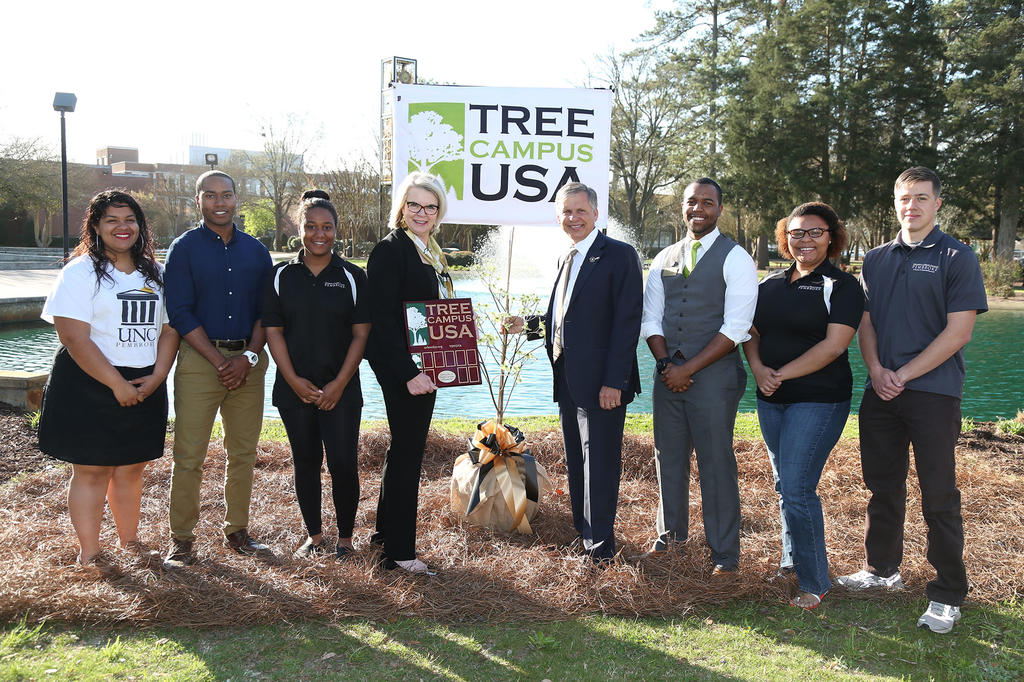 UNC Pembroke earned national recognition as a Tree Campus USA school for 2015