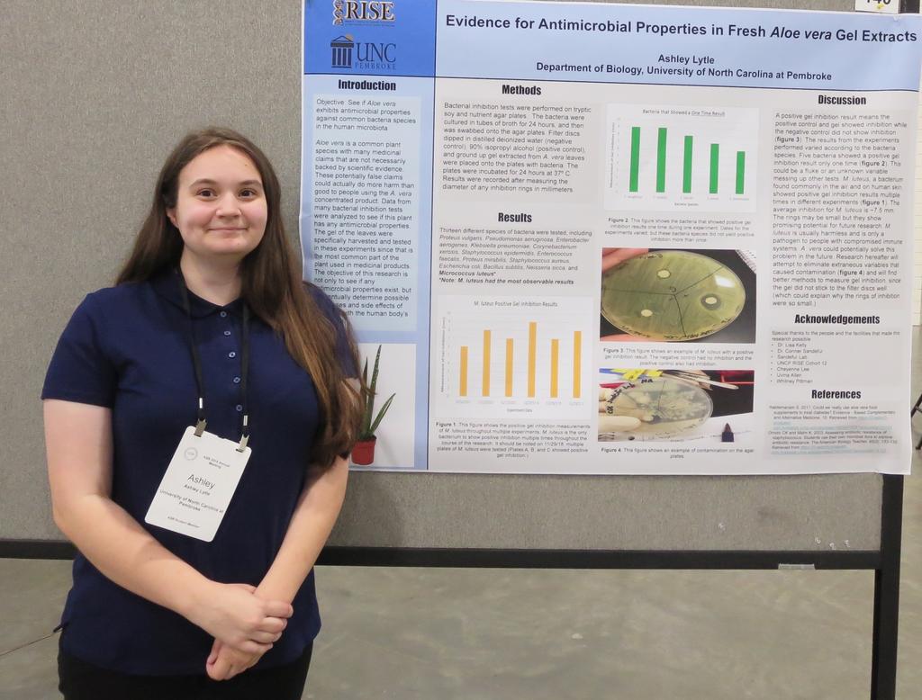 Ashley Lytle presented her research on the antimicrobial properties of Aloe vera