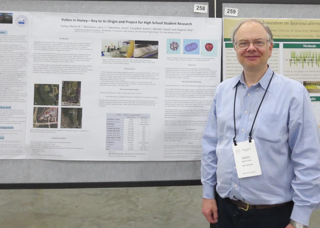 Dr. Martin Farley presented his research on pollen in honey
