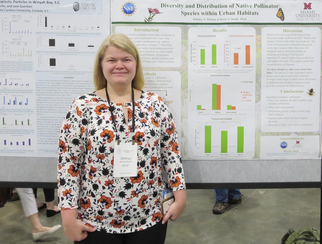 Whitney Pittman presented her research on pollinators in urban habitats