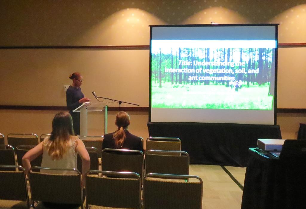La-Teisha Allen presented her research on the effects of abiotic conditions on native ants