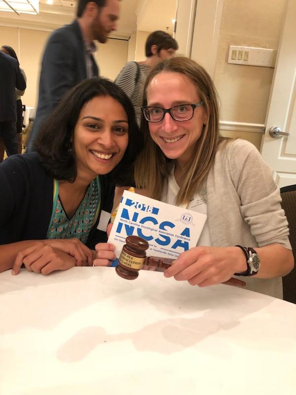 Drs. Sonali Jain (L) and Miranda Reiter (R) attend the 2018 North Carolina Sociological Association (NCSA) Conference.