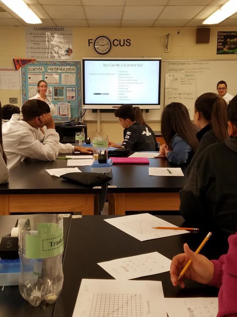 Middle school students learning that they too can be scientists
