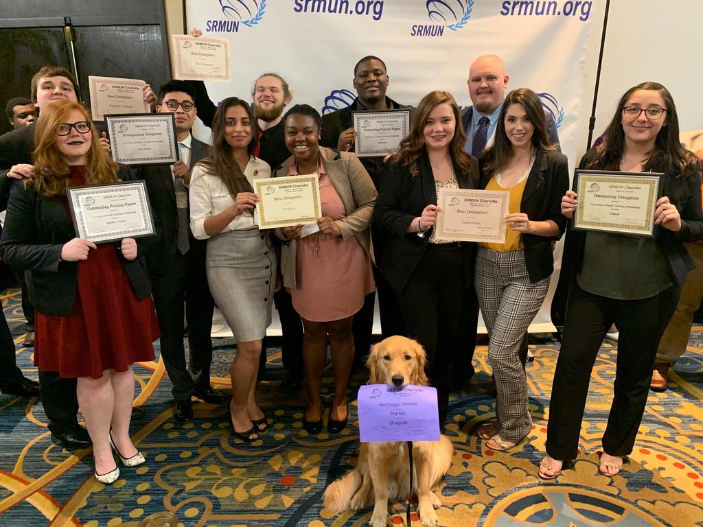 UNC Pembroke Model UN shows took home eight awards at 2019 Spring Southern Regional Model United Nations conference