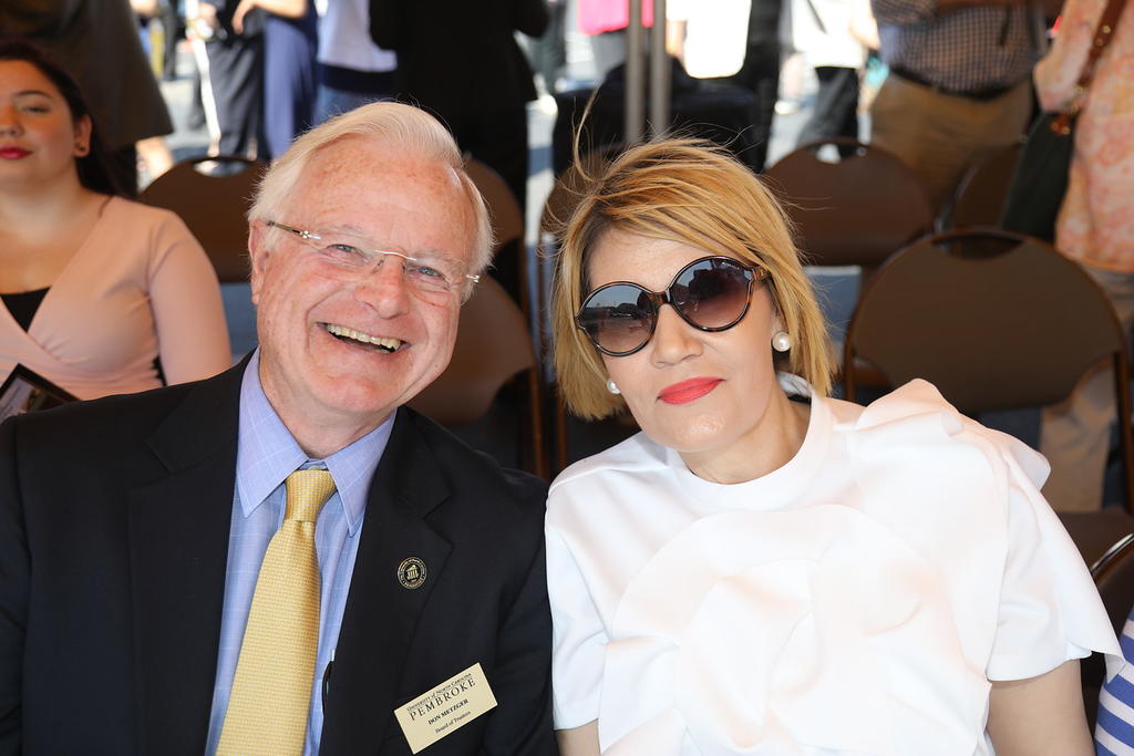 Trustee chair Don Metzger (left) with UNC Board of Governor member Kellie Blue