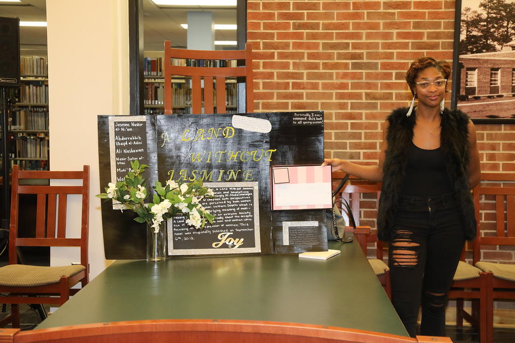 X-Staizha Benjamin shows off her project at the 2019 World Literature Book Fair