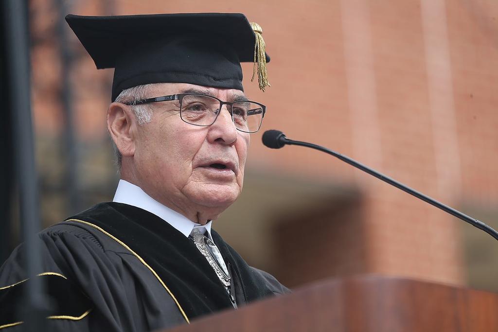 Jefferson Keel gives the keynote address during the undergraduate ceremony on Saturday, May 4