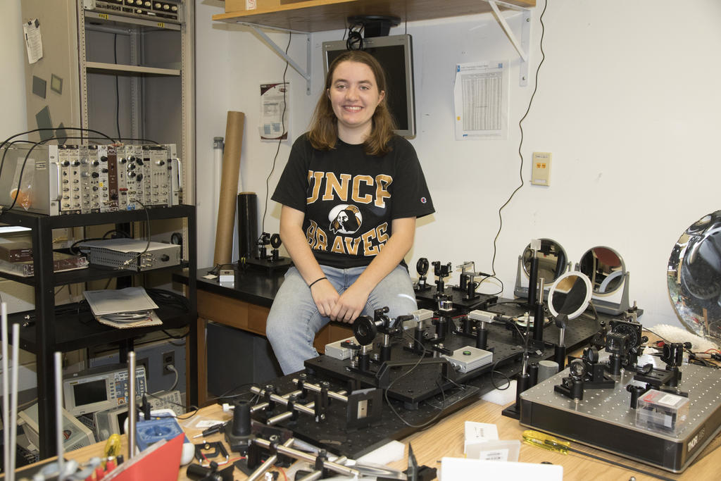 Dana Lamberton spent long hours inside the labs in the Department of Chemistry and Physics