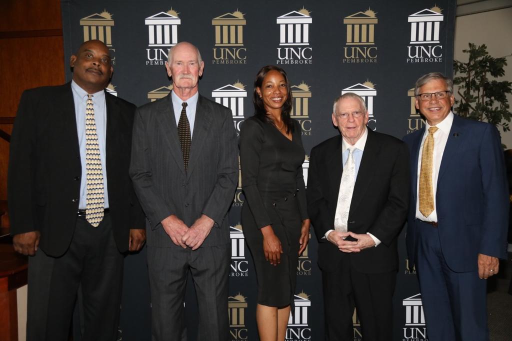 Roger Carr (left) Ray Nixon, Iris Bethea, Tommy Thompson and Chancellor Cummings. Not pictured is Richard Thompson