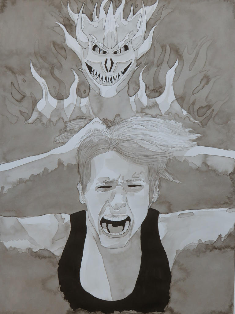 Emily Brown, "Anger,"  2020, ink on watercolor paper, 24 x 18  inches