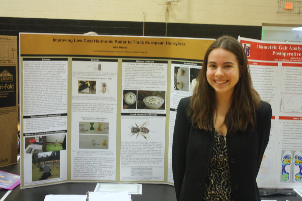 Ana presents research poster about biosensors