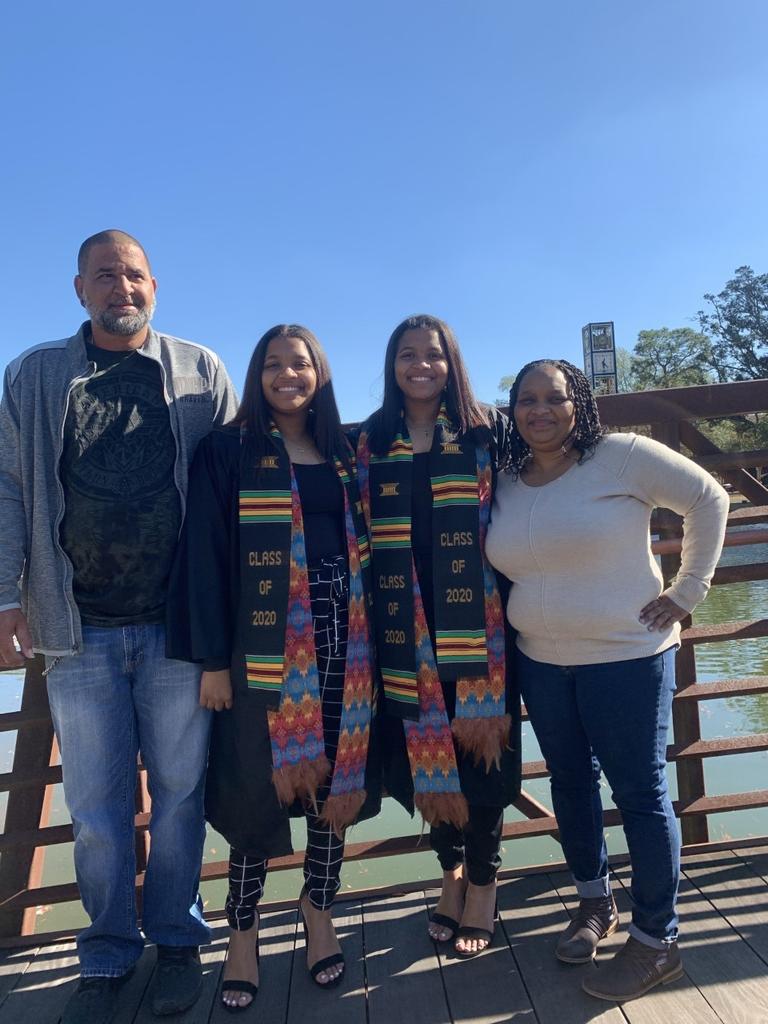 Kyria and Kelsey Locklear shown her with their parents Nakuma Locklear Sharron McLean