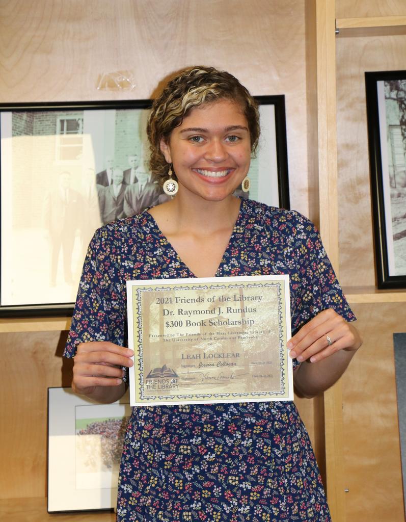 Leah Locklear: 2021 Recipient of The Friends of the Library Dr. Raymond J. Rundus Book Scholarship