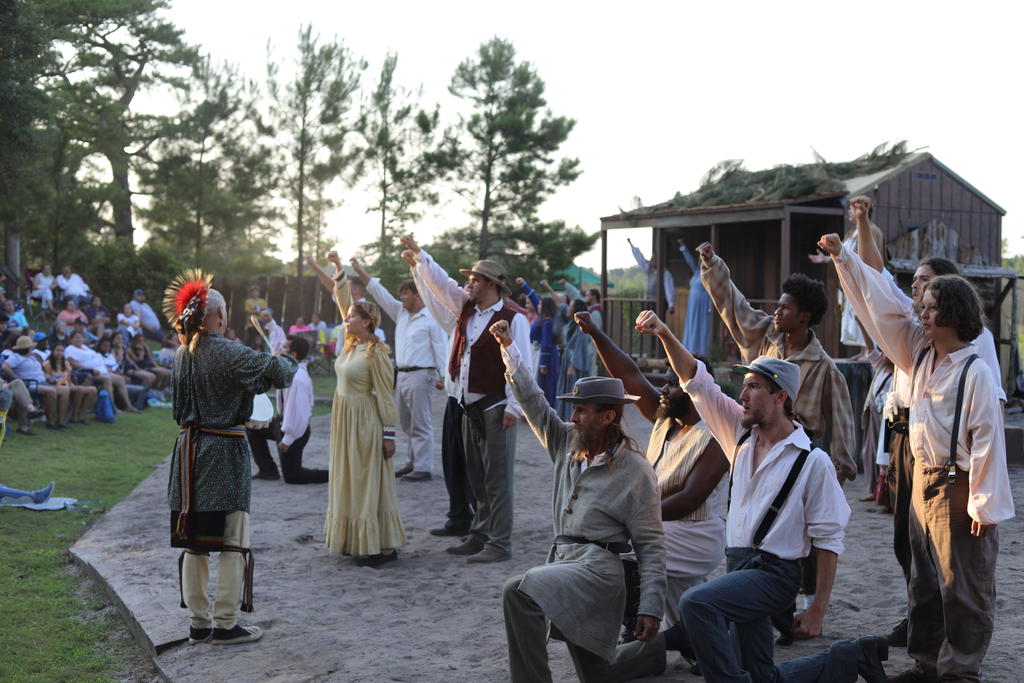 Scene from the outdoor drama Strike at the Wind! performed on July 4, 2021