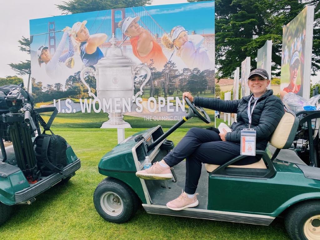 Savannah Thompson, '18, got a chance to do field production for the 2021 U.S. Women’s Open at the Olympic Club in San Francisco