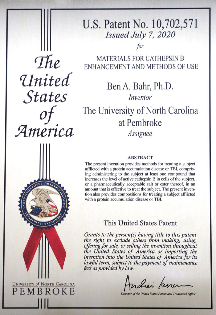 US patent for Bahr Lab and UNCP