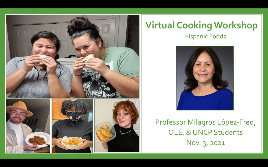 OLÉ held a virtual cooking class on Nov. 3. Photos courtesy of Prof. Milagros López-Fred.