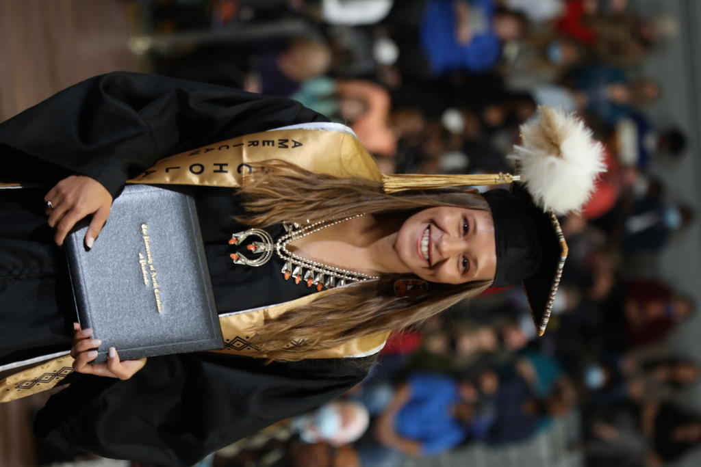 Alayna Richardson is all smiles after accepting her degree during Winter Commencement on Saturday, December 11, 2021