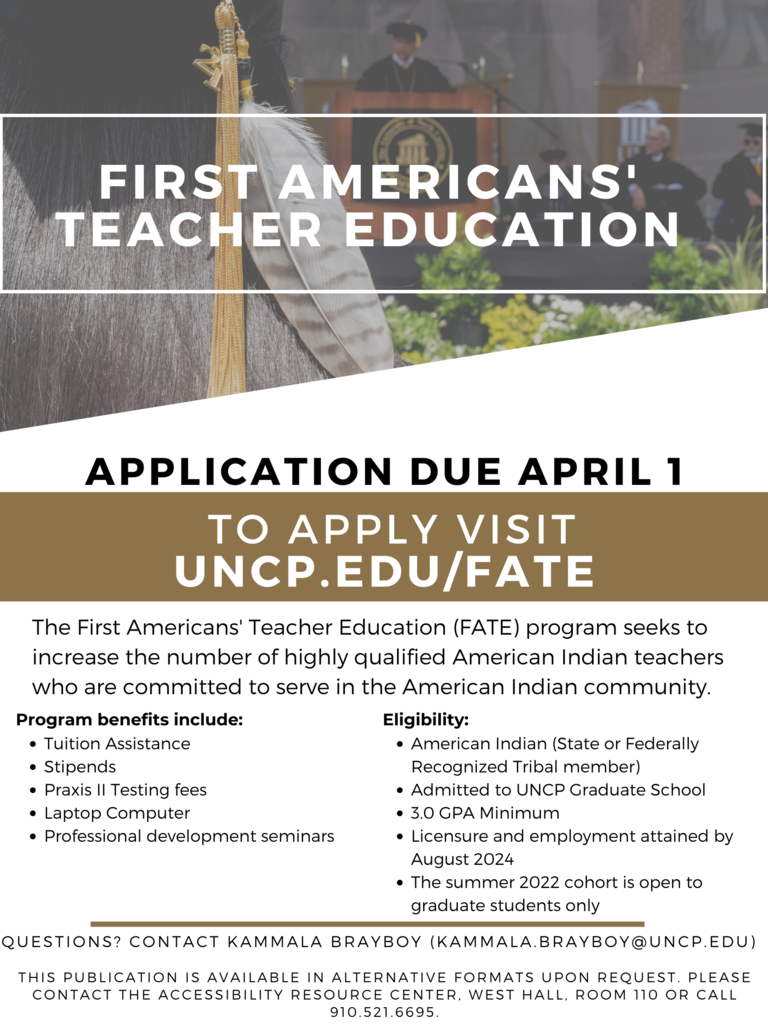 First Americans Teacher Educatoin applicatopm due april 1