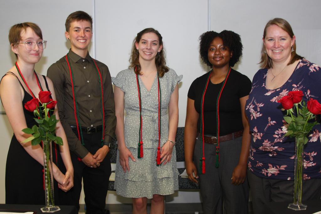 TriBeta officers and Dr. Amber Rock (pictured on the far right)