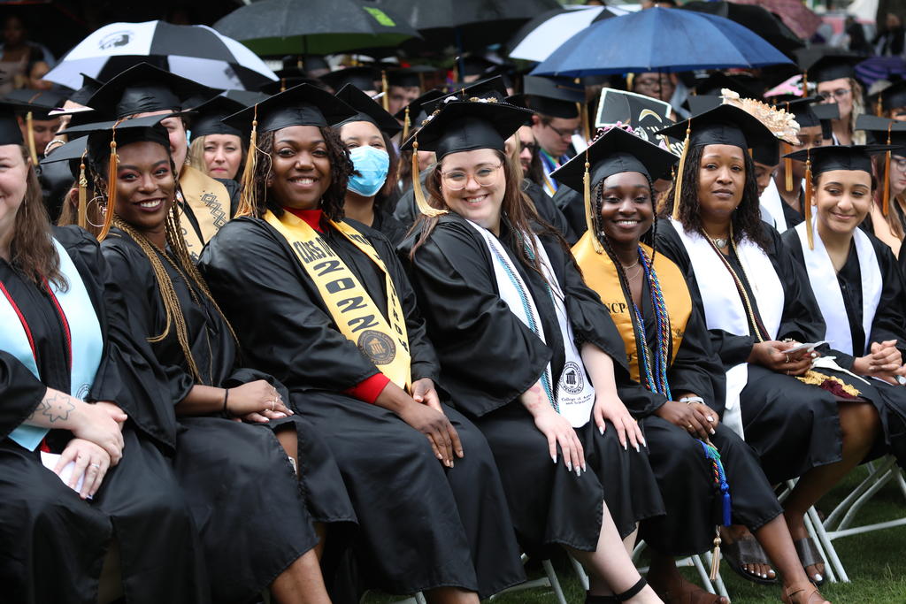 UNCP graduates are all smiles during Spring Commencement on May 14, 2022