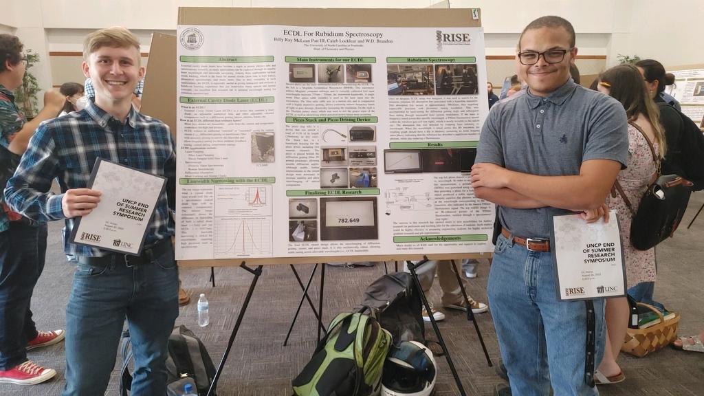 McLean Pait III (left) and Caleb Locklear, members of the 3+2 dual engineering degree program, pictured at the End-of-Summer RISE Symposium
