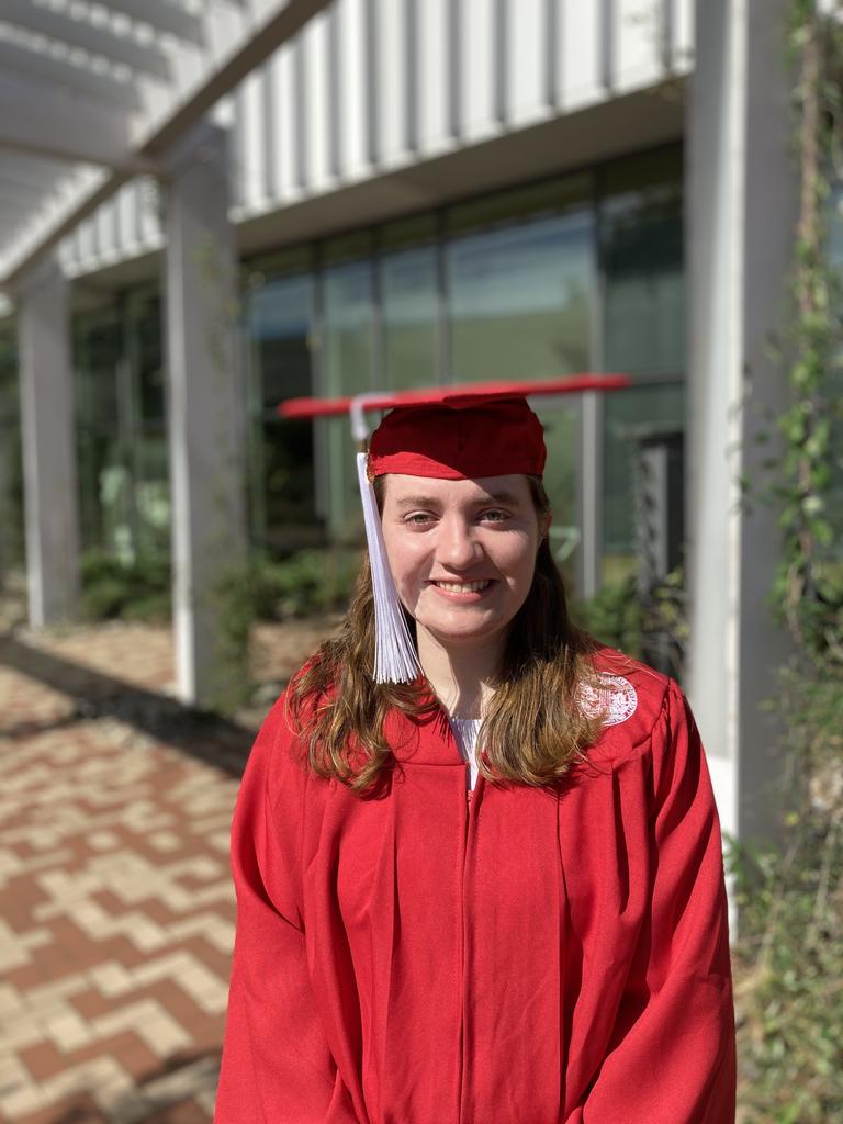 Dana Lamberton, the first graduate of the 3+2 program, earned a dual degree from UNCP and NCSU in 2021