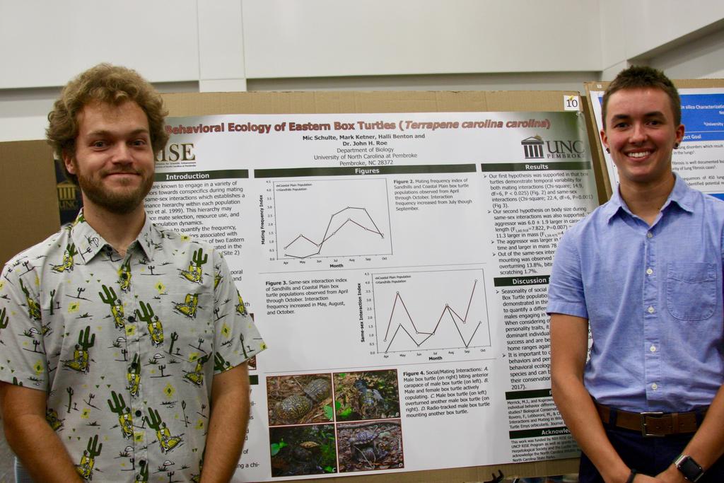 Mark Ketner (left) and Mic Schulte present their research poster