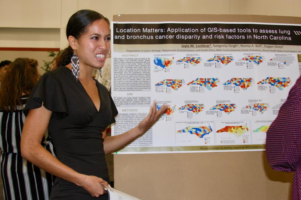 Jayla Locklear presents her research poster
