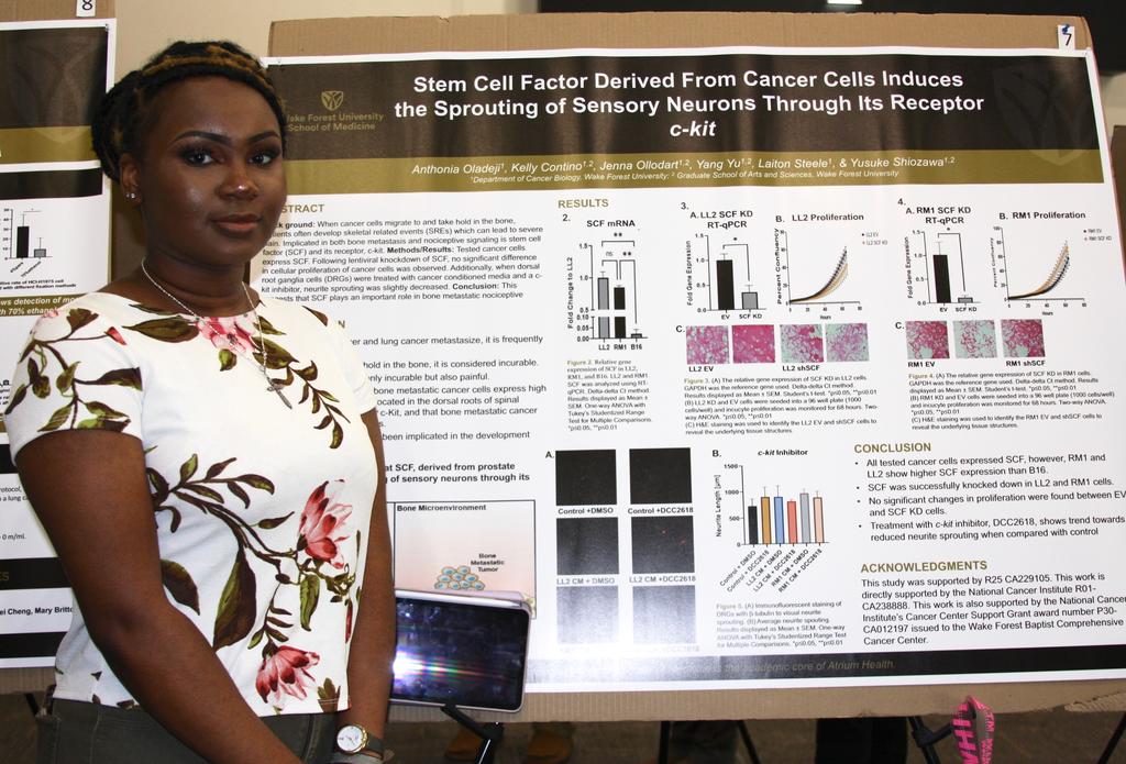 Anthonia Oladeji presents her research poster