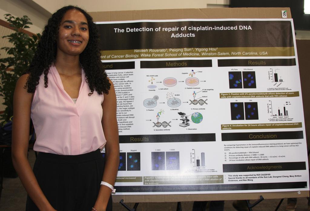 Nevaeh Roverato presents her research poster