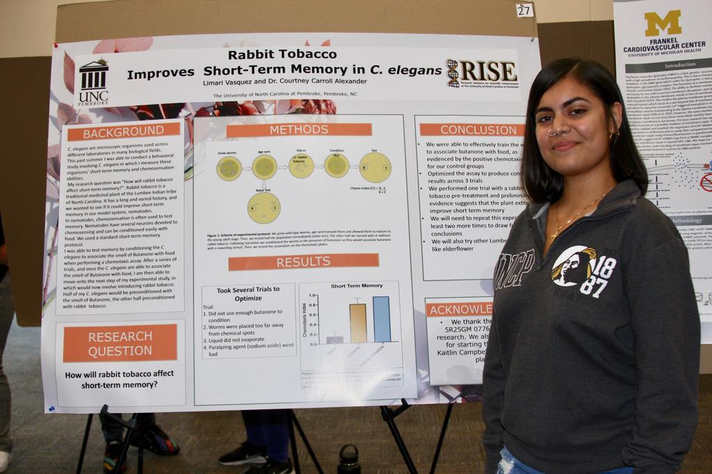 Limari Vasquez presents her research poster