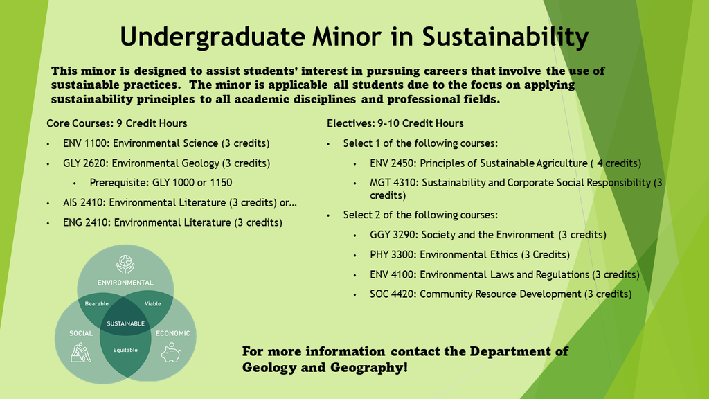 Information on UNCP's Sustainability Minor