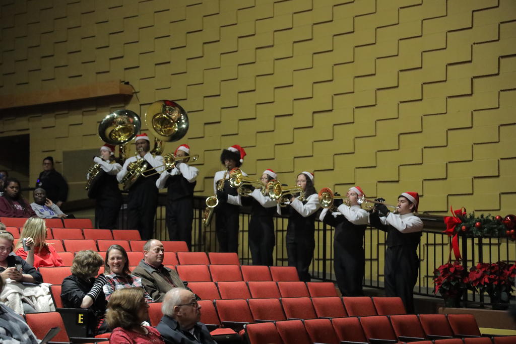 The SOTC brass performs at the 2022 Holiday Extravaganza