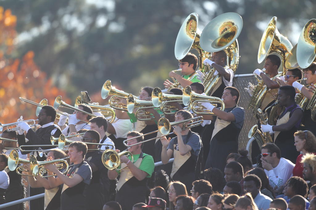 The SOTC plays in the stands at a game against Tusculum in 2013