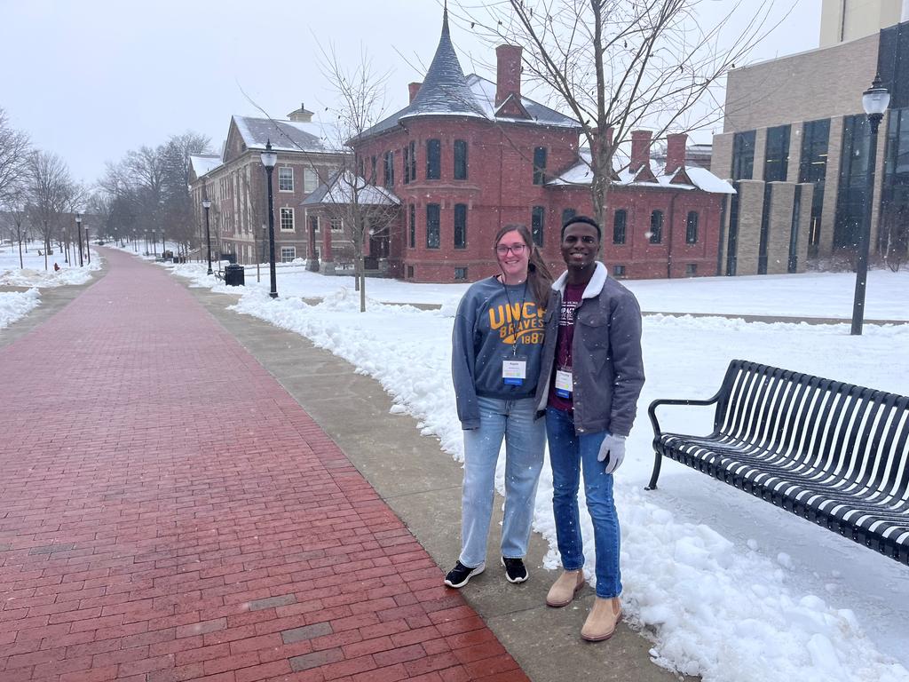 Aspen Andersson and Timothy Moore on the campus of University of Massachusetts-Amherst